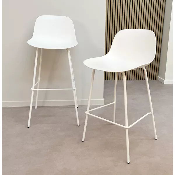 Tabouret de bar GRANO blanc intérieur-extérieur