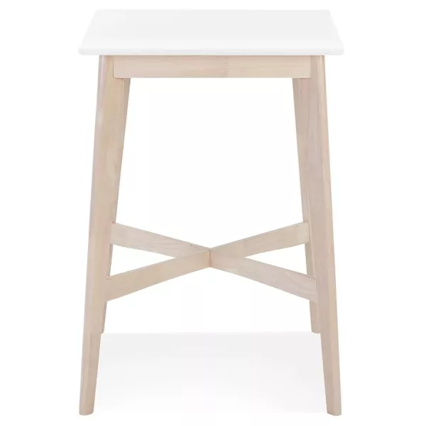 Table haute GALLINA bois blanc et finition naturelle