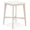 Table haute GALLINA bois blanc et finition naturelle