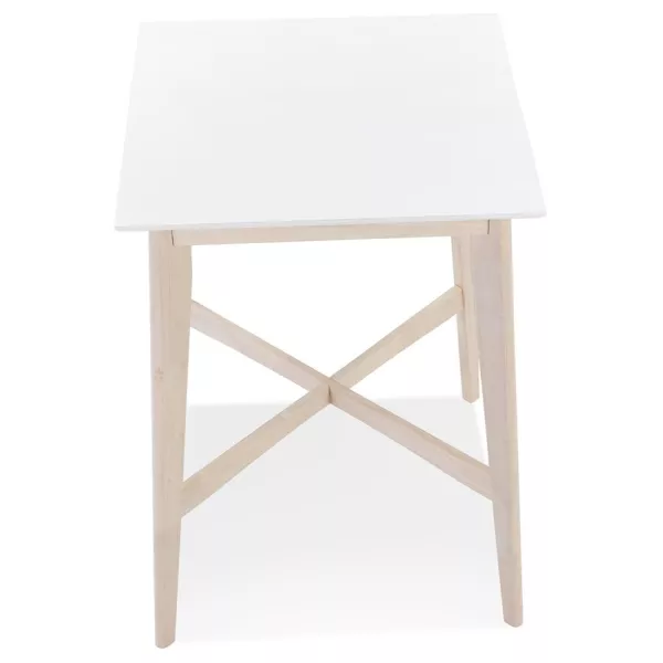 Table haute GALLINA bois blanc et finition naturelle