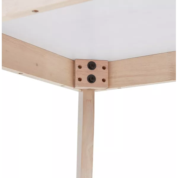 Table haute GALLINA bois blanc et finition naturelle