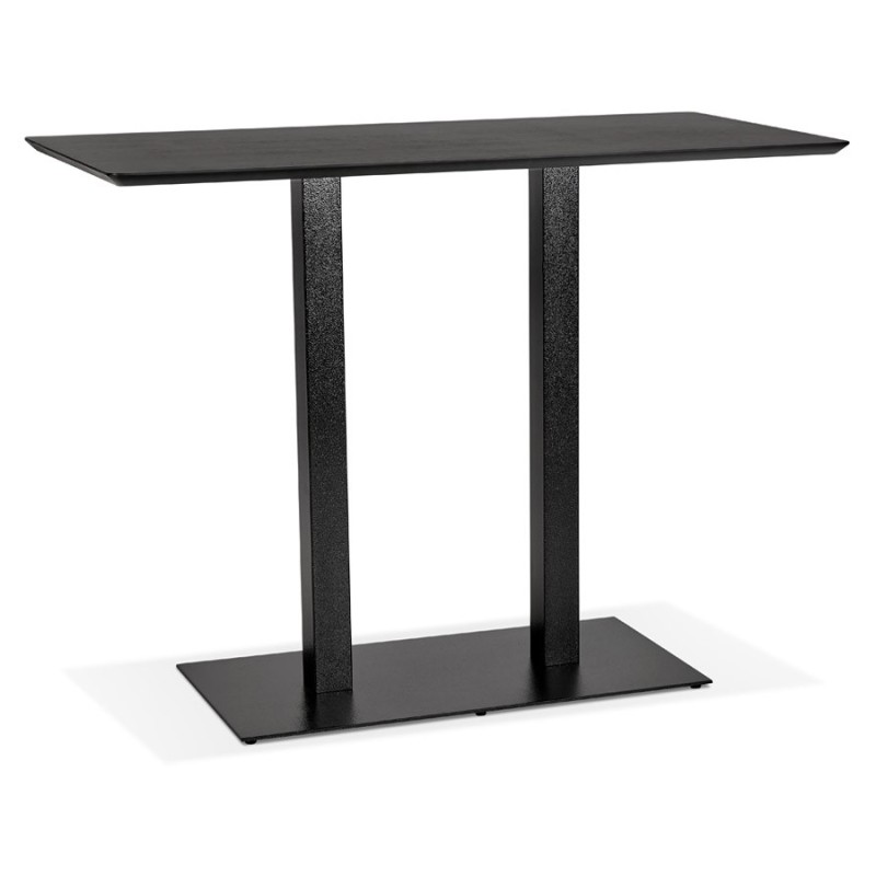 Table haute design ZUMBA BAR noire pied métal noir - 150x70 cm