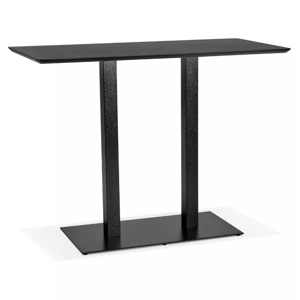 Table haute design ZUMBA BAR noire pied métal noir - 150x70 cm