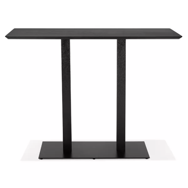 Table haute design ZUMBA BAR noire pied métal noir - 150x70 cm