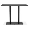 Table haute design ZUMBA BAR noire pied métal noir - 150x70 cm