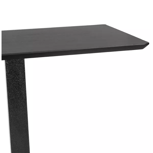 Table haute design ZUMBA BAR noire pied métal noir - 150x70 cm