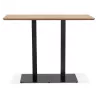 Table haute design ZUMBA BAR bois finition naturelle pied métal noir - 150x70 cm