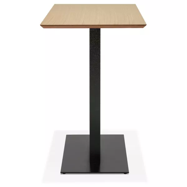 Table haute design ZUMBA BAR bois finition naturelle pied métal noir - 150x70 cm