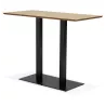 Table haute design ZUMBA BAR bois finition naturelle pied métal noir - 150x70 cm