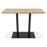 Table haute design ZUMBA BAR bois finition naturelle pied métal noir - 150x70 cm