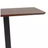 Table haute design ZUMBA BAR bois finition Noyer pied métal noir - 150x70 cm