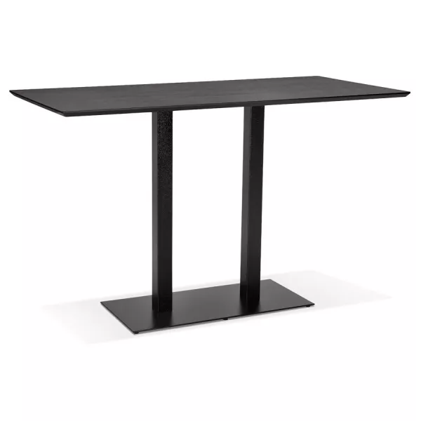 Table haute design ZUMBA BAR noire pied métal noir - 180x90 cm