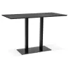 Table haute design ZUMBA BAR noire pied métal noir - 180x90 cm