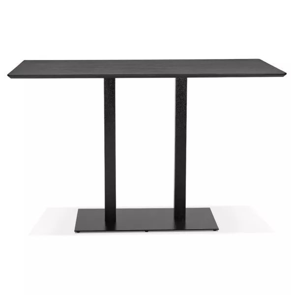 Table haute design ZUMBA BAR noire pied métal noir - 180x90 cm