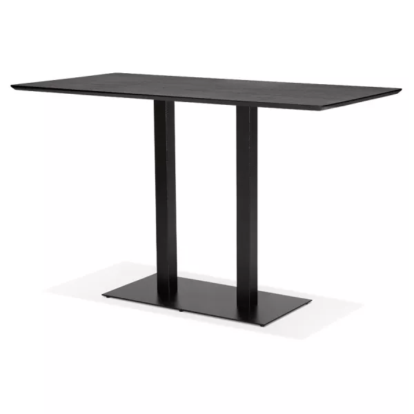 Table haute design ZUMBA BAR noire pied métal noir - 180x90 cm