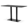 Table haute design ZUMBA BAR noire pied métal noir - 180x90 cm