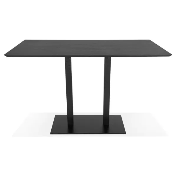 Table haute design ZUMBA BAR noire pied métal noir - 180x90 cm