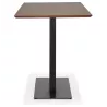 Table haute design ZUMBA BAR bois finition Noyer pied métal noir - 180x90 cm