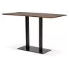 Table haute design ZUMBA BAR bois finition Noyer pied métal noir - 180x90 cm