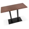 Table haute design ZUMBA BAR bois finition Noyer pied métal noir - 180x90 cm