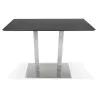 Table haute design MAMBO BAR noire pied métal brossé - 150x70 cm