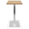 Table haute design MAMBO BAR bois finition naturelle pied métal brossé - 150x70 cm