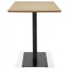 Table haute design ZUMBA BAR bois finition naturelle pied métal noir - 180x90 cm