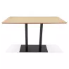 Table haute design ZUMBA BAR bois finition naturelle pied métal noir - 180x90 cm