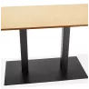 Table haute design ZUMBA BAR bois finition naturelle pied métal noir - 180x90 cm