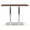 Table haute design MAMBO BAR bois finition Noyer pied métal brossé - 150x70 cm