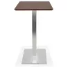 Table haute design MAMBO BAR bois finition Noyer pied métal brossé - 150x70 cm