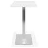 Table haute design MAMBO BAR blanche pied métal brossé - 150x70 cm