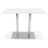 Table haute design MAMBO BAR blanche pied métal brossé - 150x70 cm