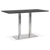 Table haute design MAMBO BAR noire pied métal brossé - 180x90 cm