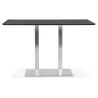 Table haute design MAMBO BAR noire pied métal brossé - 180x90 cm