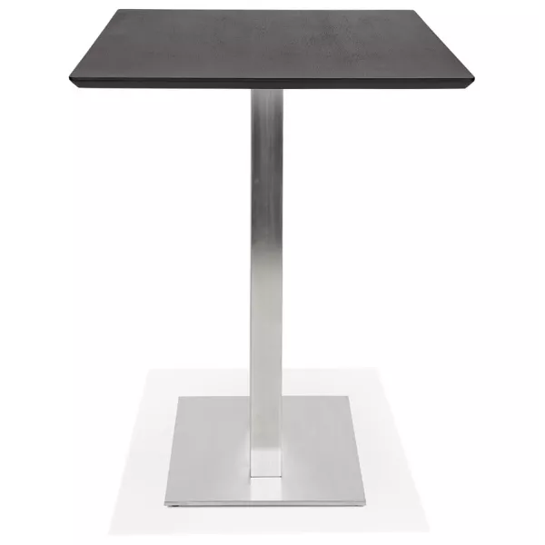 Table haute design MAMBO BAR noire pied métal brossé - 180x90 cm