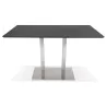 Table haute design MAMBO BAR noire pied métal brossé - 180x90 cm