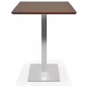 Table haute design MAMBO BAR bois finition Noyer pied métal brossé - 180x90 cm