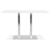 Table haute design MAMBO BAR blanche pied métal brossé - 180x90 cm