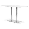 Table haute design MAMBO BAR blanche pied métal brossé - 180x90 cm