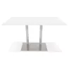 Table haute design MAMBO BAR blanche pied métal brossé - 180x90 cm