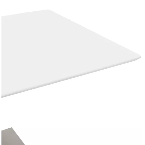 Table haute design MAMBO BAR blanche pied métal brossé - 180x90 cm