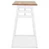 Table de bar haute NIKI bois massif et pied métal blanc - 150x60 cm