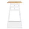 Table de bar haute NIKI bois finition naturelle et pied métal blanc - 150x60 cm