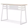 Table de bar haute NIKI bois et métal blanc - 150x60 cm