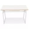 Table de bar haute NIKI bois et métal blanc - 150x60 cm