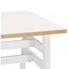 Table de bar haute NIKI bois et métal blanc - 150x60 cm