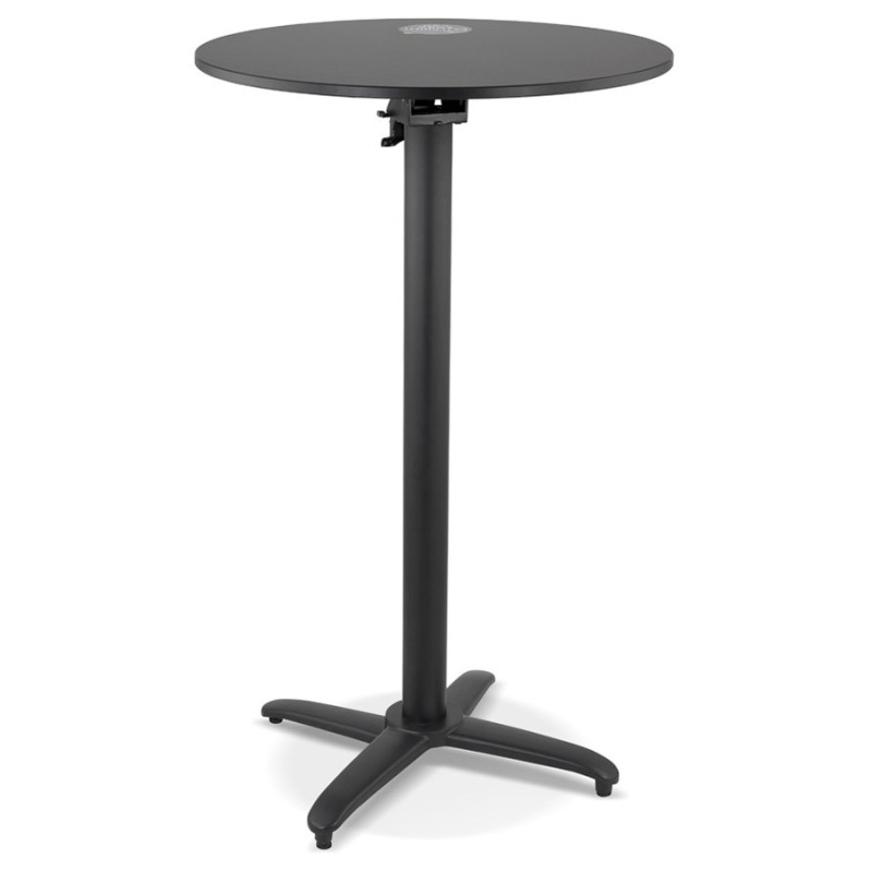 Table haute pliable PENUMBRA ronde noire - Ø 68 cm