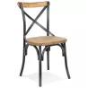 Chaise de cuisine RANCH bois finition Noyer effet vieilli noir