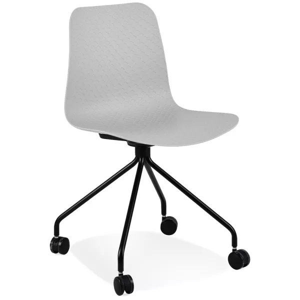 Chaise design de bureau EVORA grise sur roulettes